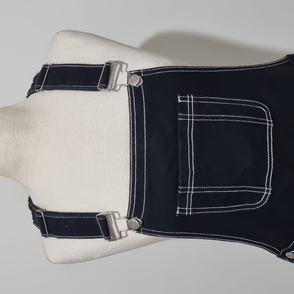 Used denim, black pinafore, size 14 with pockets, 90s style. - Picture 3 of 9